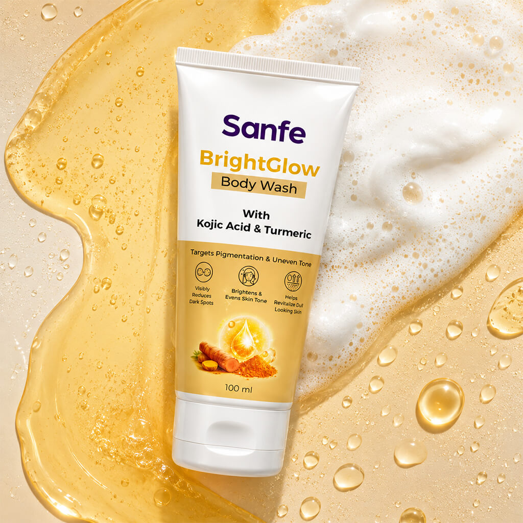 Sanfe Bright glow body wash with Kojic acid & Turmeric (Pack of 6)