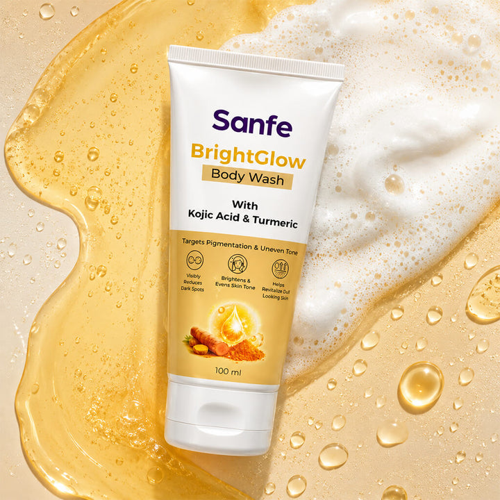 Sanfe Bright glow body wash with Kojic acid & Turmeric (Pack of 6)