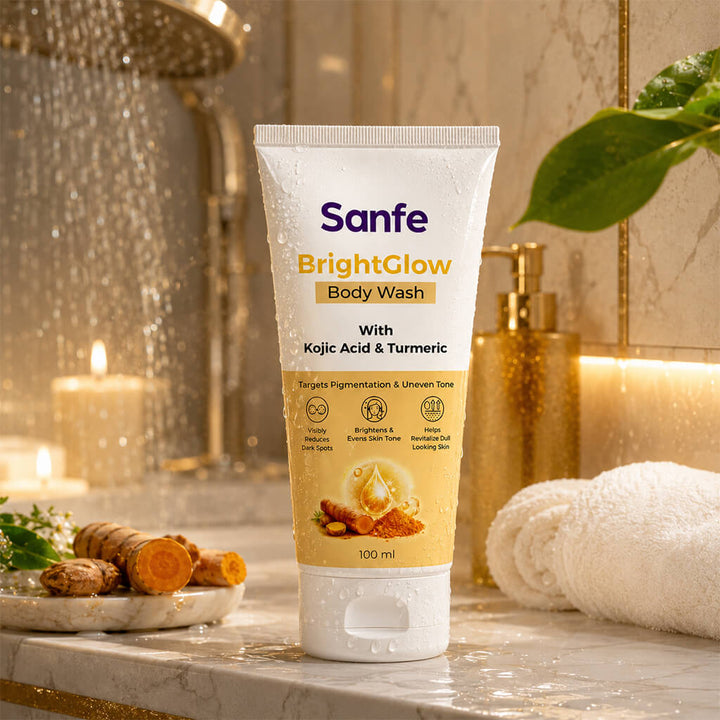 Sanfe Bright glow body wash with Kojic acid & Turmeric (Pack of 6)