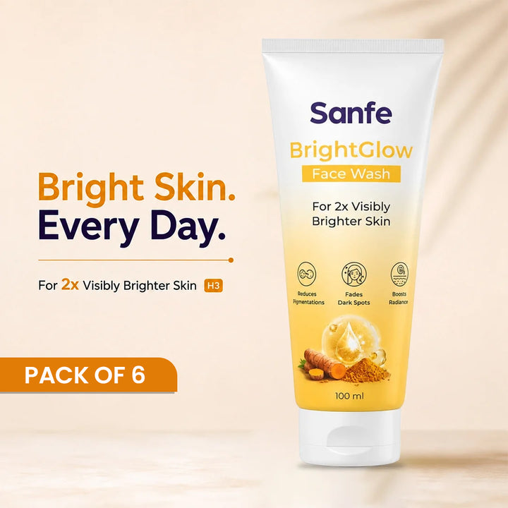 Sanfe Bright glow facewash with Kojic acid & Turmeric (Pack of 6)