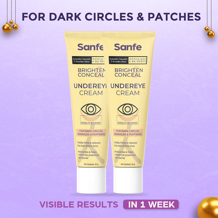 Sanfe Brighten & Conceal Undereye Cream For dark Circlers, wrinkles & Puffiness 40g