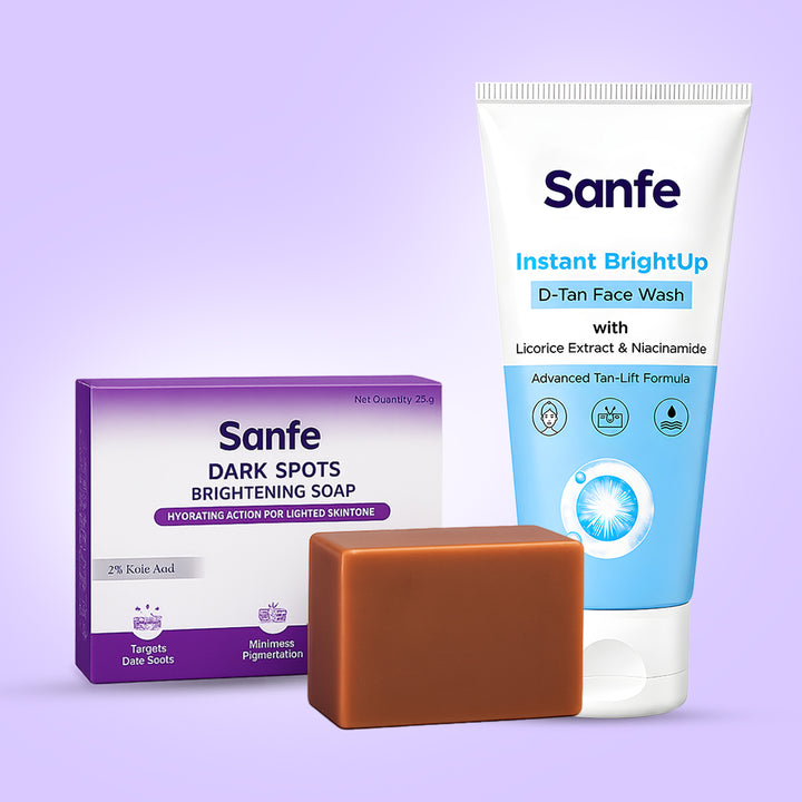 Sanfe Brightening Combo | D-Tan Face Wash & Dark Spot Soap