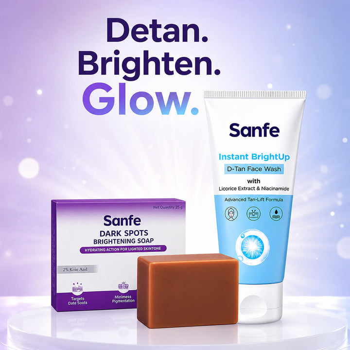 Sanfe Brightening Combo | D-Tan Face Wash & Dark Spot Soap