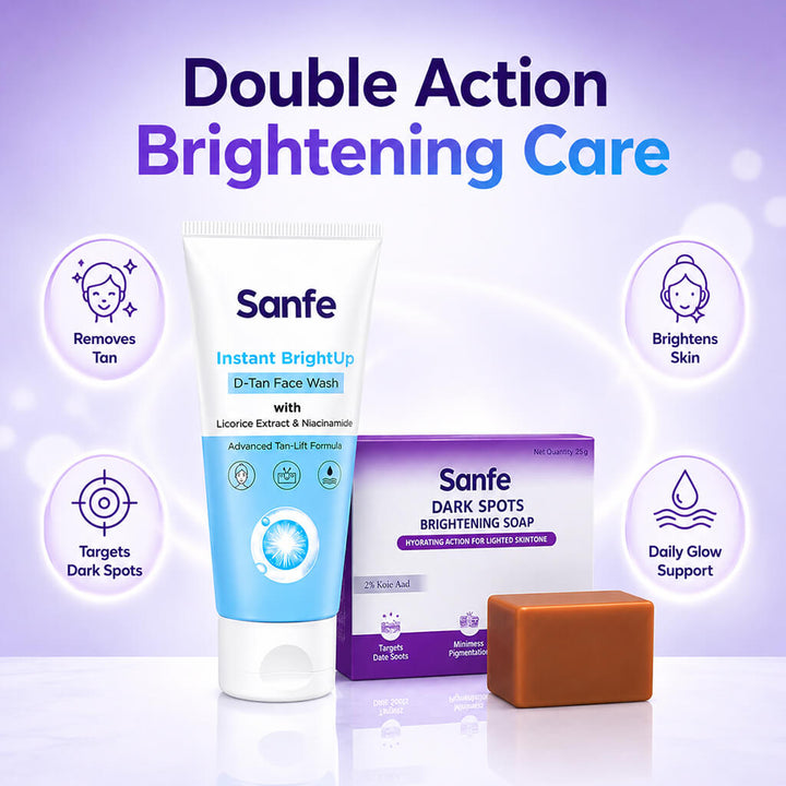 Sanfe Brightening Combo | D-Tan Face Wash & Dark Spot Soap