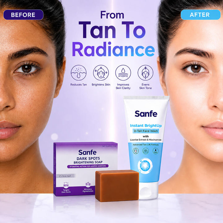 Sanfe Brightening Combo | D-Tan Face Wash & Dark Spot Soap
