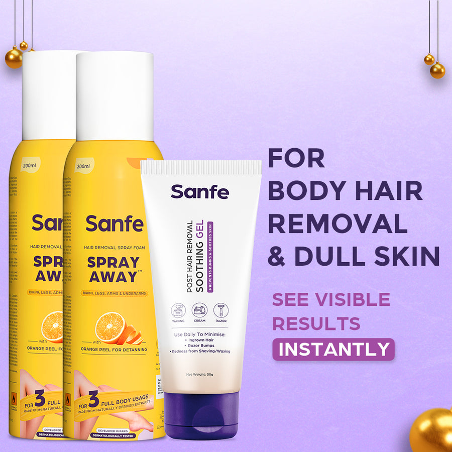 Spray Away Hair Removal Spray 200ml (Pack of 2) Sanfe