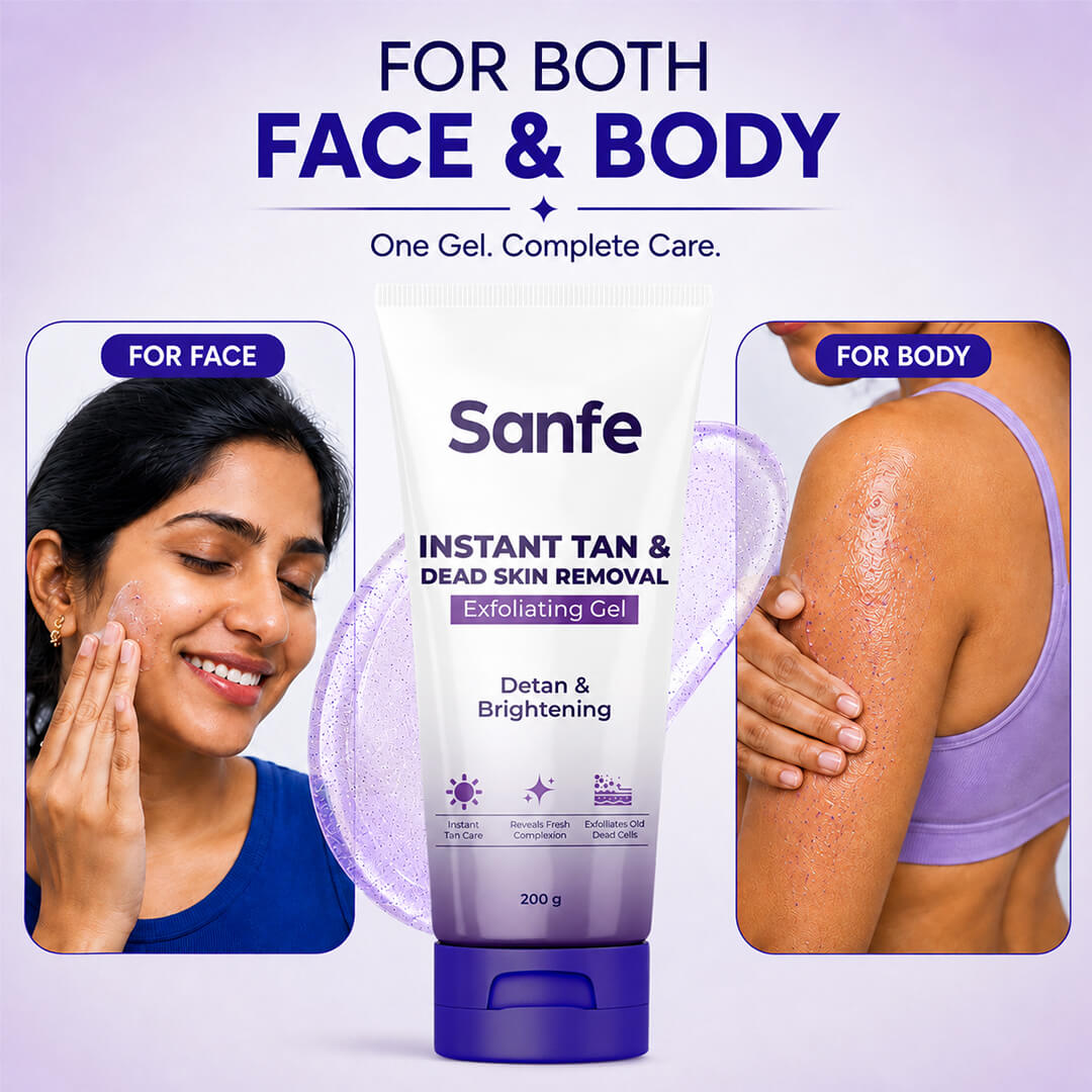 Sanfe Instant Tan & Dead Skin Removal Exfoliating Gel 200g (Pack of 3)