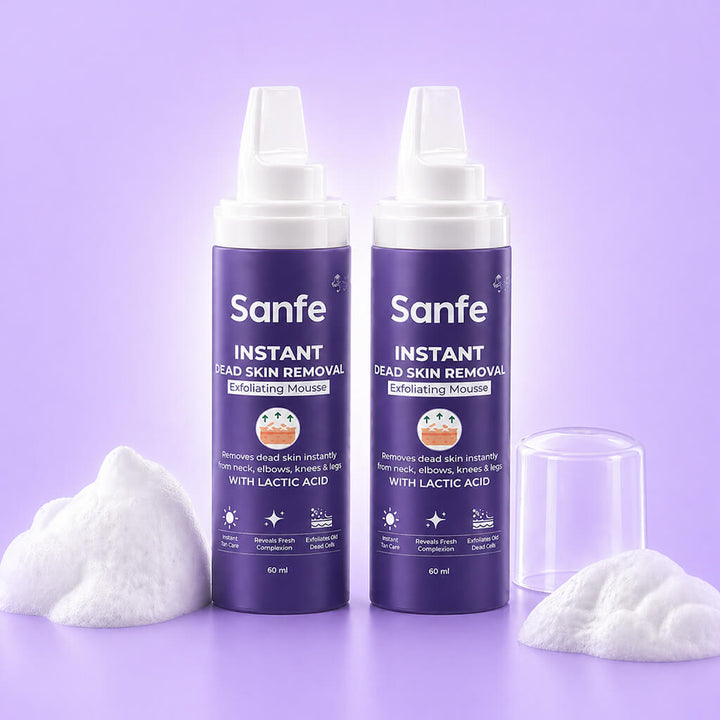 Sanfe Instant Dead Skin Removal Exfoliating Mousse - 60ml (Pack of 2)