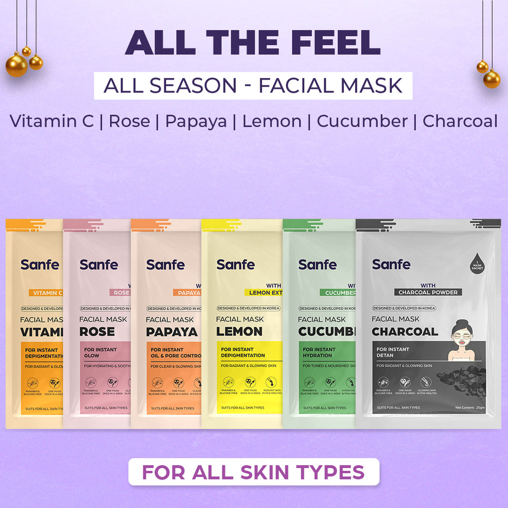 Sanfe Instant Face Sheet Mask - Pack of 6