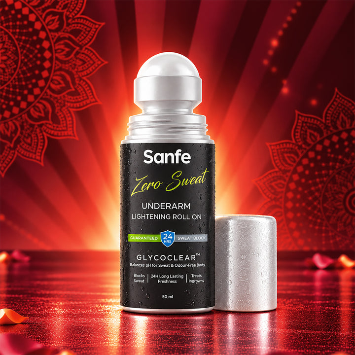 Sanfe Zero Sweat Underarm Lightening Roll On Lightens Men & Women, 50ml