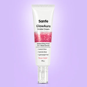 Sanfe GlowAura Strobe Cream (Rose Gold) 30gm