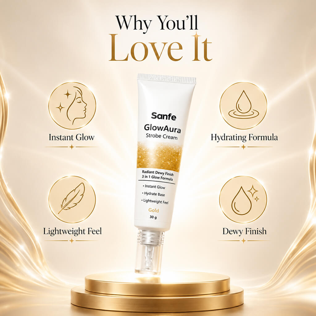 Sanfe GlowAura Strobe Cream (Gold) 30gm