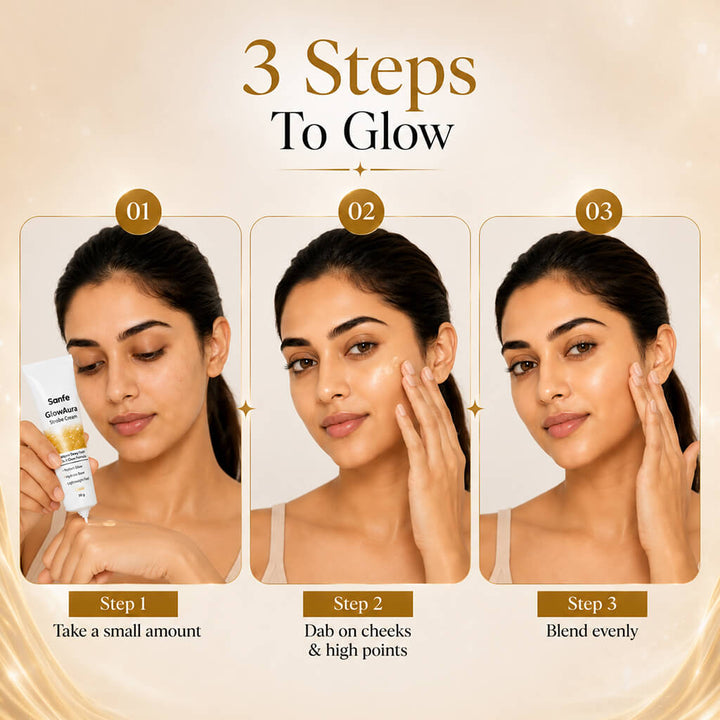 Sanfe GlowAura Strobe Cream (Gold) 30gm