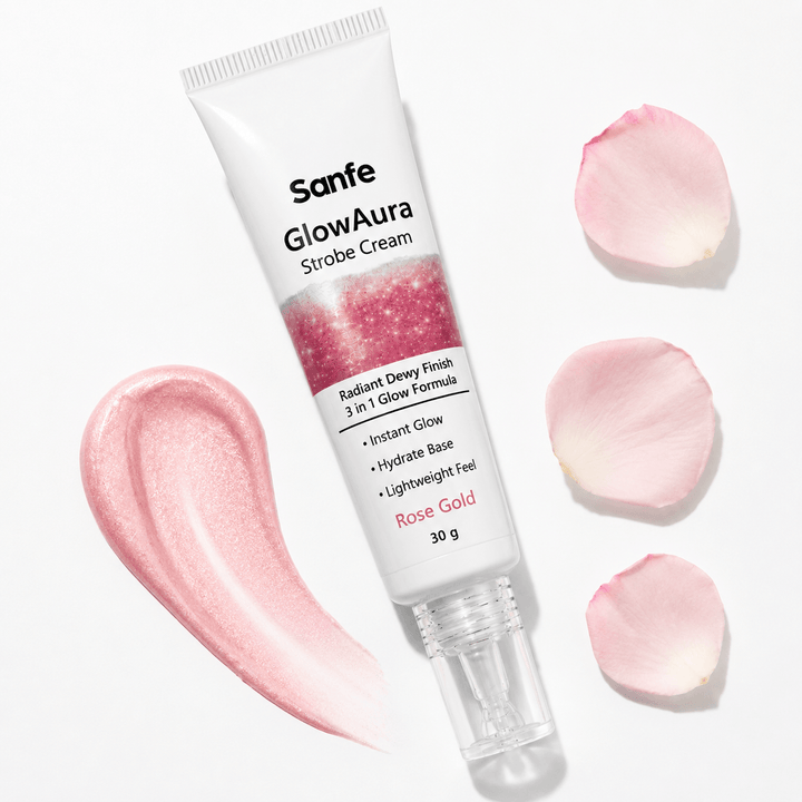 Sanfe GlowAura Strobe Cream (Rose Gold) 30gm