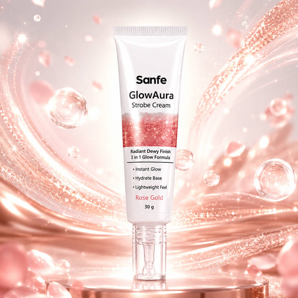Sanfe GlowAura Strobe Cream (Rose Gold) 30gm