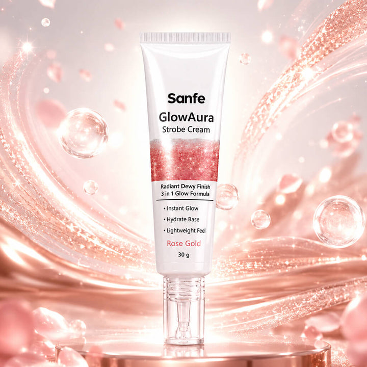 Sanfe GlowAura Strobe Cream (Rose Gold) 30gm