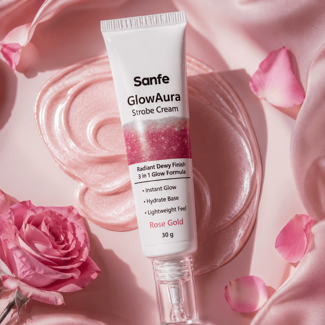 Sanfe GlowAura Strobe Cream (Rose Gold) 30gm