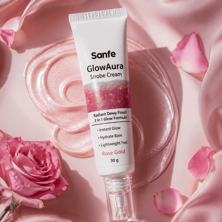 Sanfe GlowAura Strobe Cream (Rose Gold) 30gm