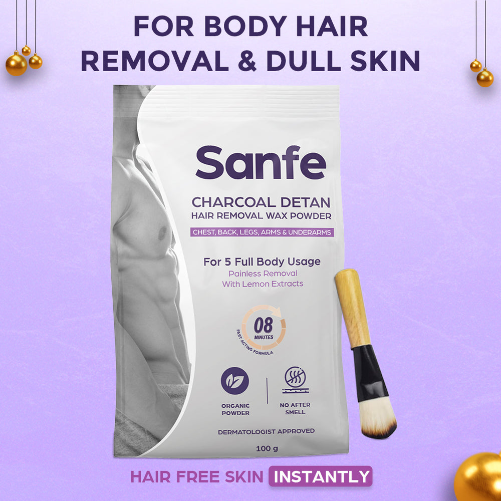 Sanfe Charcoal Detan Hair Removal Wax Powder