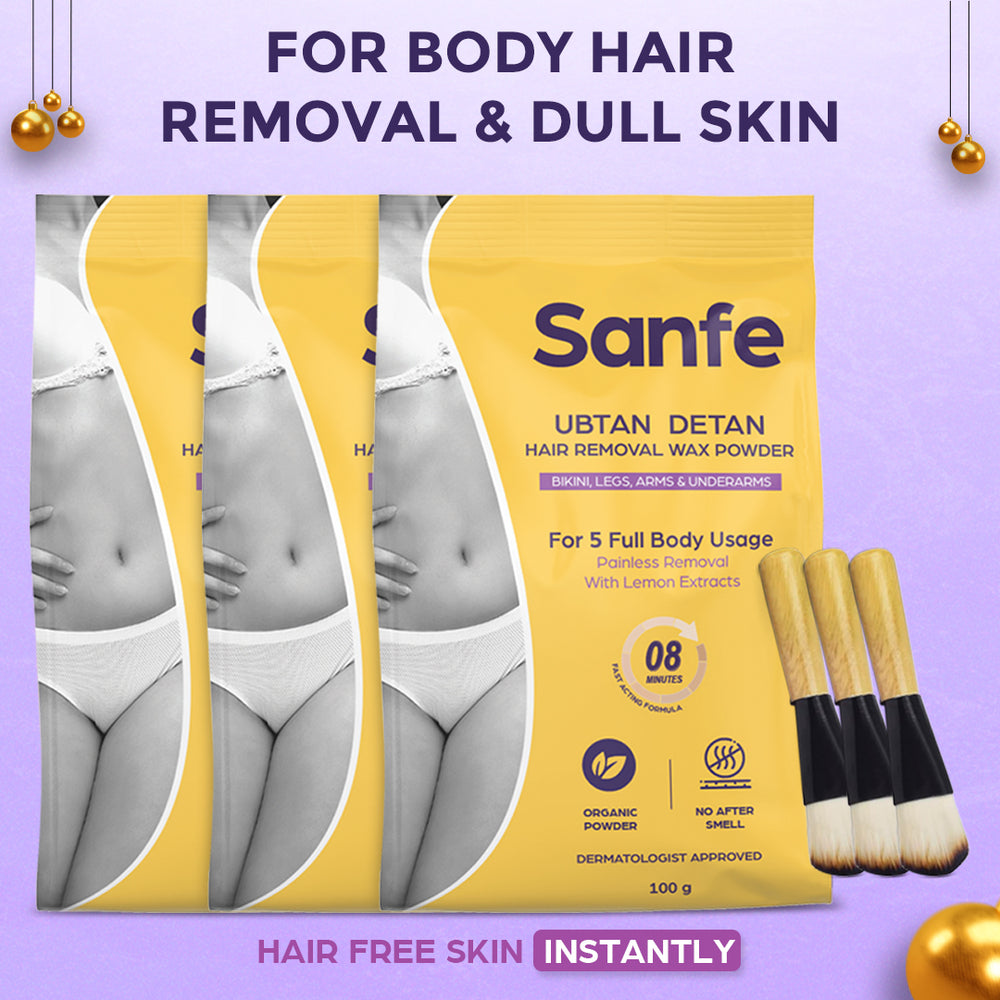 Sanfe Ubtan Detan Hair Removal Wax Powder (Pack of 3)