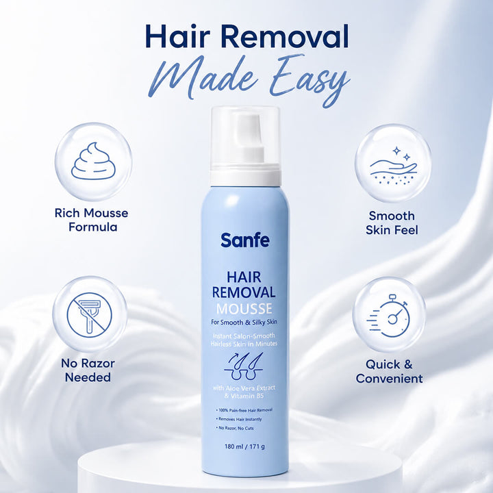 Sanfe Hair Removal Mousse for Silky and Smooth Skin