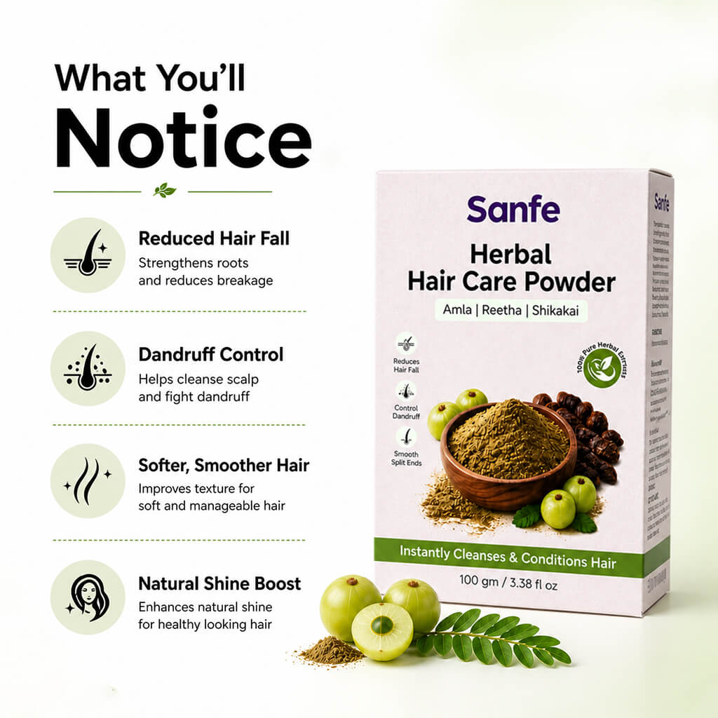 Sanfe Herbal Hair care powder - Amla Reetha Shikhakai