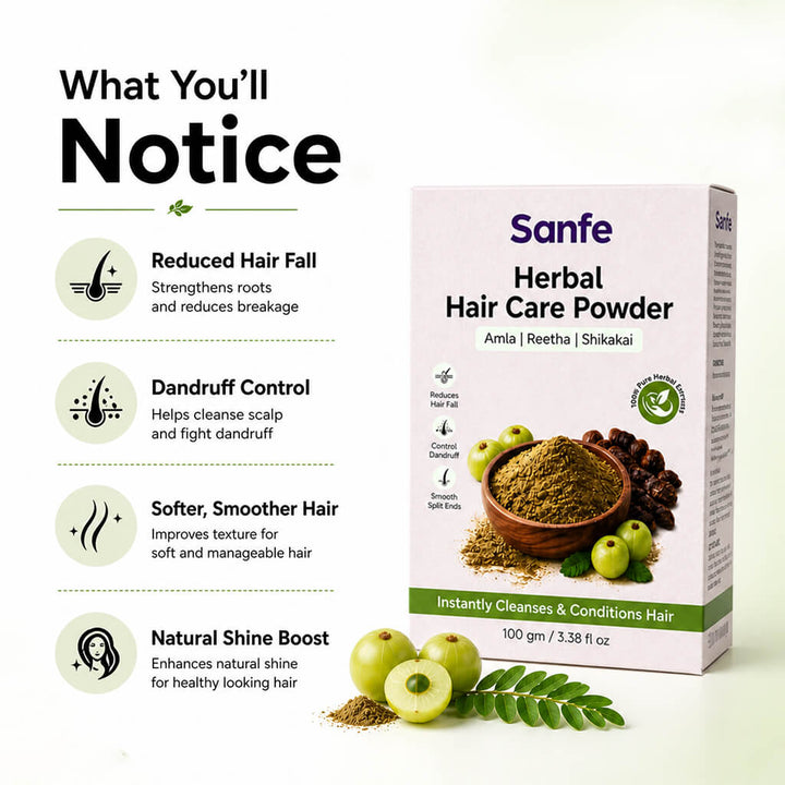 Sanfe Herbal Hair care powder - Amla Reetha Shikhakai