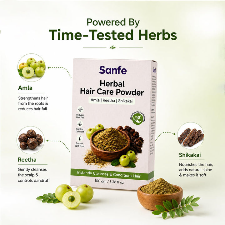 Sanfe Herbal Hair care powder - Amla Reetha Shikhakai