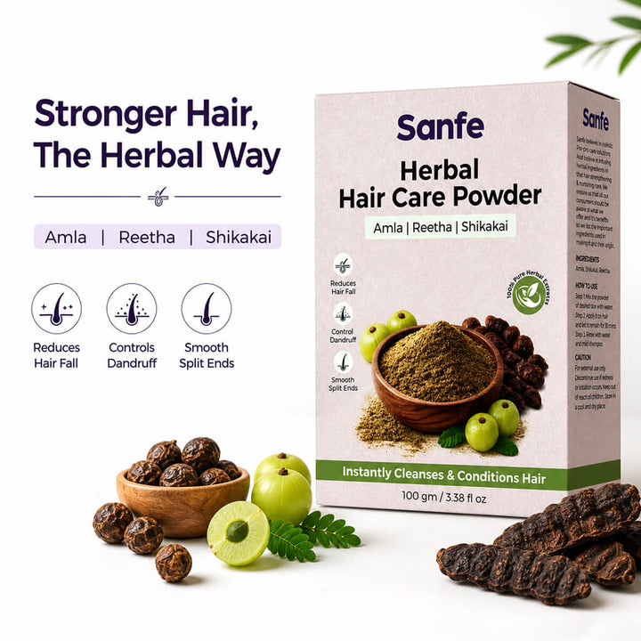 Sanfe Herbal Hair care powder - Amla Reetha Shikhakai