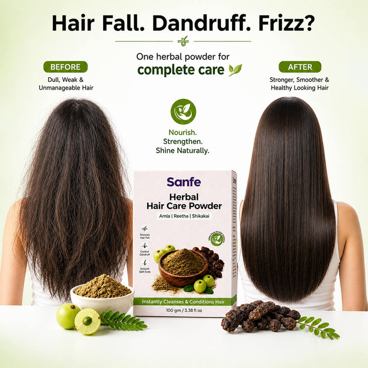 Sanfe Herbal Hair care powder - Amla Reetha Shikhakai