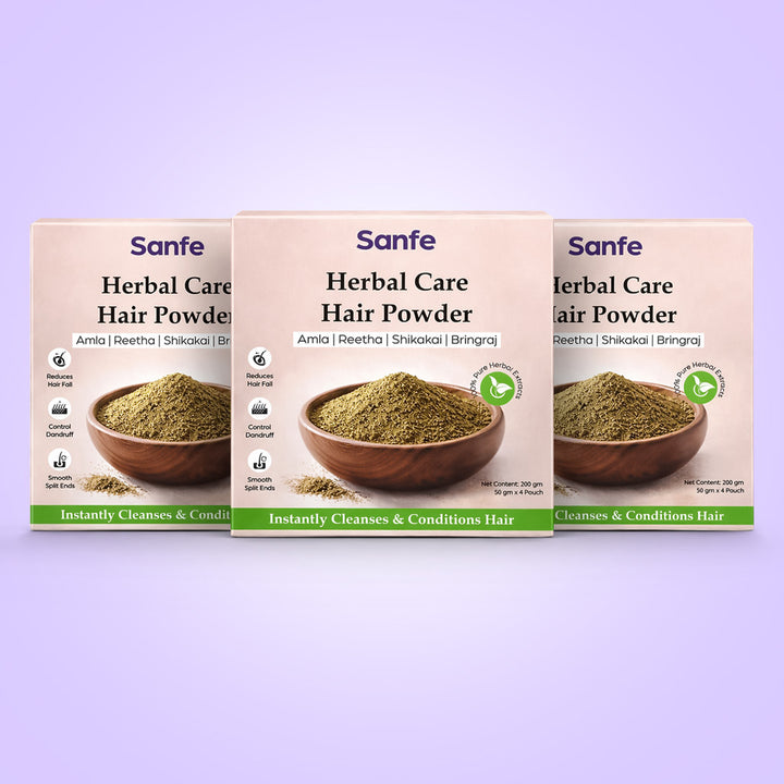 Herbal hair care powders - Amla Reetha Shikakai Bhringraj - 200g (Pack of 3)