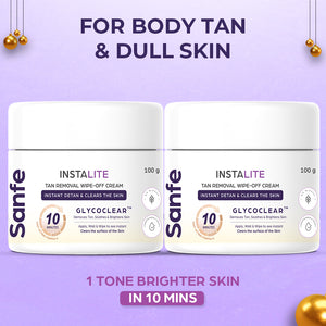 Instalite Wipe Off Detan Body Cream 100gm (Pack of 2)