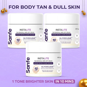 Instalite Wipe Off Detan Body Cream 100gm (Pack of 3)