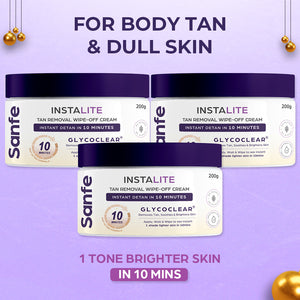 Instalite Detan Wipe-off cream 200g (Pack of 3)