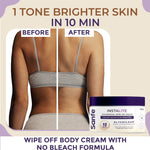 Sanfe Detan Body Cream | Instalite Wipe Off Cream 200 gm | 1 Tone Brighter in 10 minutes | For Underarms, Neck & Feet