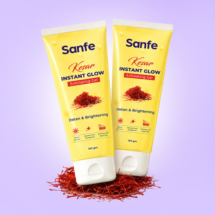 Sanfe Kesar Instant Glow Exfoliating Gel - 100g (Pack of 2)