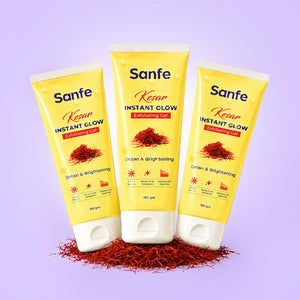 Sanfe Kesar Instant Glow Exfoliating Gel - 100g (Pack of 3)