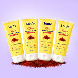 Sanfe Kesar Instant Glow Exfoliating Gel - 100g (Pack of 4)
