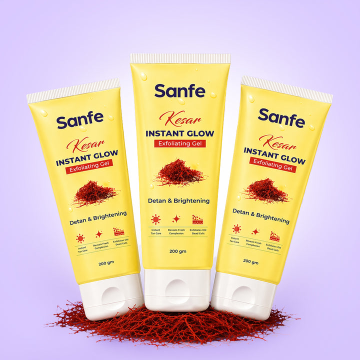 Sanfe Kesar Instant Glow Exfoliating Gel - 200gm (Pack of 3)