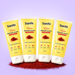 Sanfe Kesar Instant Glow Exfoliating Gel - 200gm (Pack of 4)