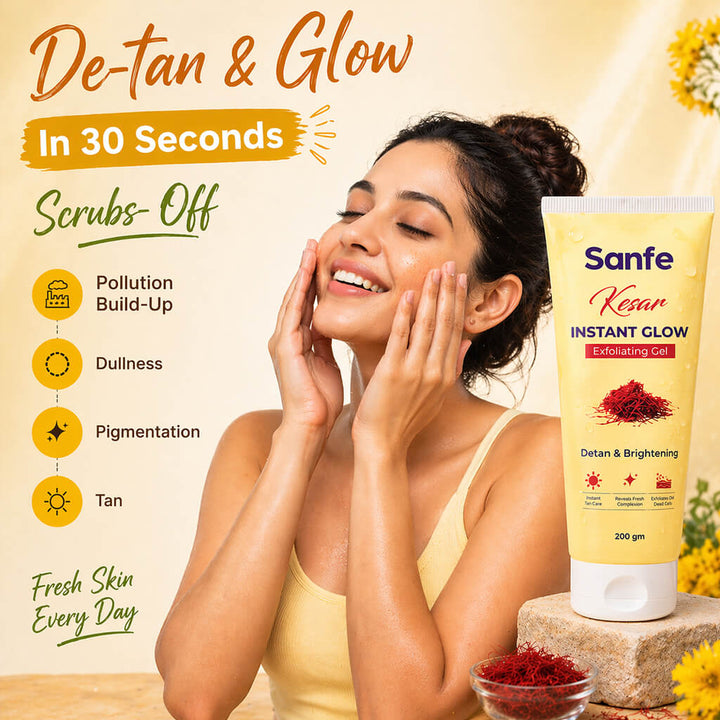 Sanfe Kesar Instant Glow Exfoliating Gel - 200gm