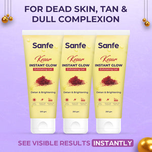 Sanfe Kesar Instant Glow Exfoliating Gel - 200gm (Pack of 3)