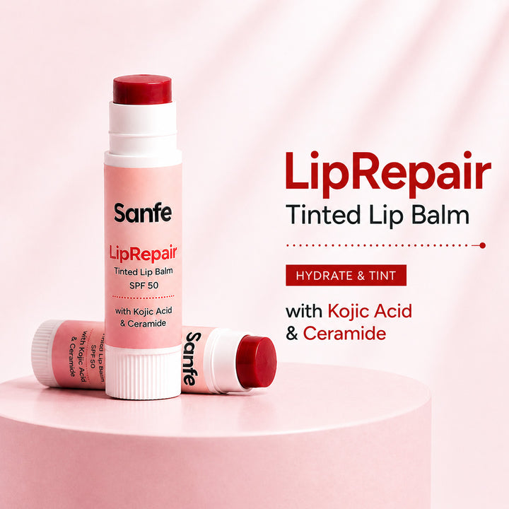 Sanfe LipRepair Tinted Lip Balm with SPF 50 (Pack of 2)
