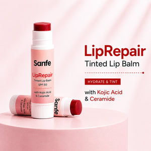 Sanfe LipRepair Tinted Lip Balm with SPF 50 (Pack of 2)