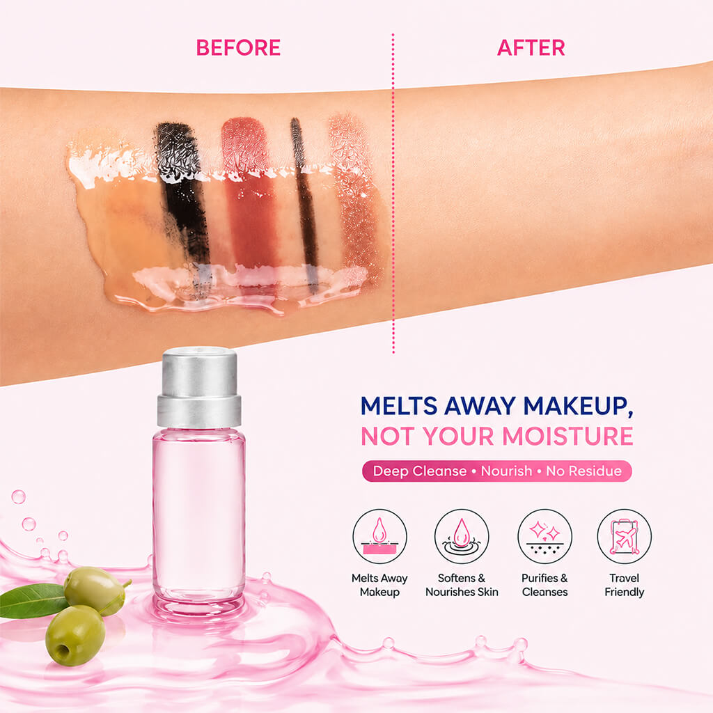 Sanfe Mini Cleansing Oil - Deep Makeup & Dirt Remover | Travel-Friendly Mini Bottles | Pack of 10