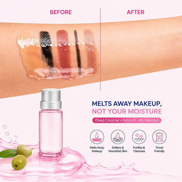 Sanfe Mini Cleansing Oil - Deep Makeup & Dirt Remover | Travel-Friendly Mini Bottles | Pack of 10