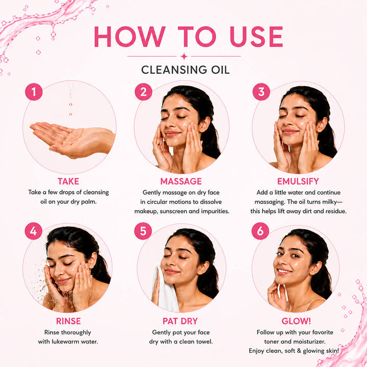 Sanfe Mini Cleansing Oil - Deep Makeup & Dirt Remover | Travel-Friendly Mini Bottles | Pack of 10