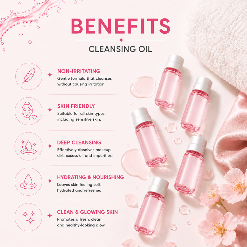 Sanfe Mini Cleansing Oil - Deep Makeup & Dirt Remover | Travel-Friendly Mini Bottles | Pack of 10