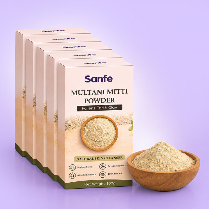 Sanfe Multani Mitti Powder 100gm (Pack of 5)