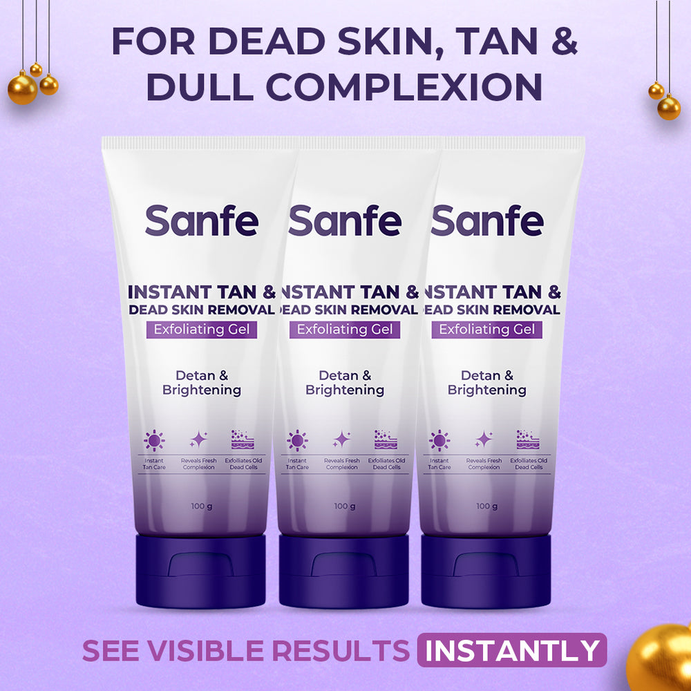 Sanfe Instant Tan & Dead Skin Removal Exfoliating Gel (Pack of 3)